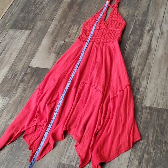 Elegant Red Halter Maxi Dress - Picture 6 of 6